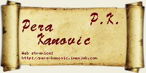 Pera Kanović vizit kartica